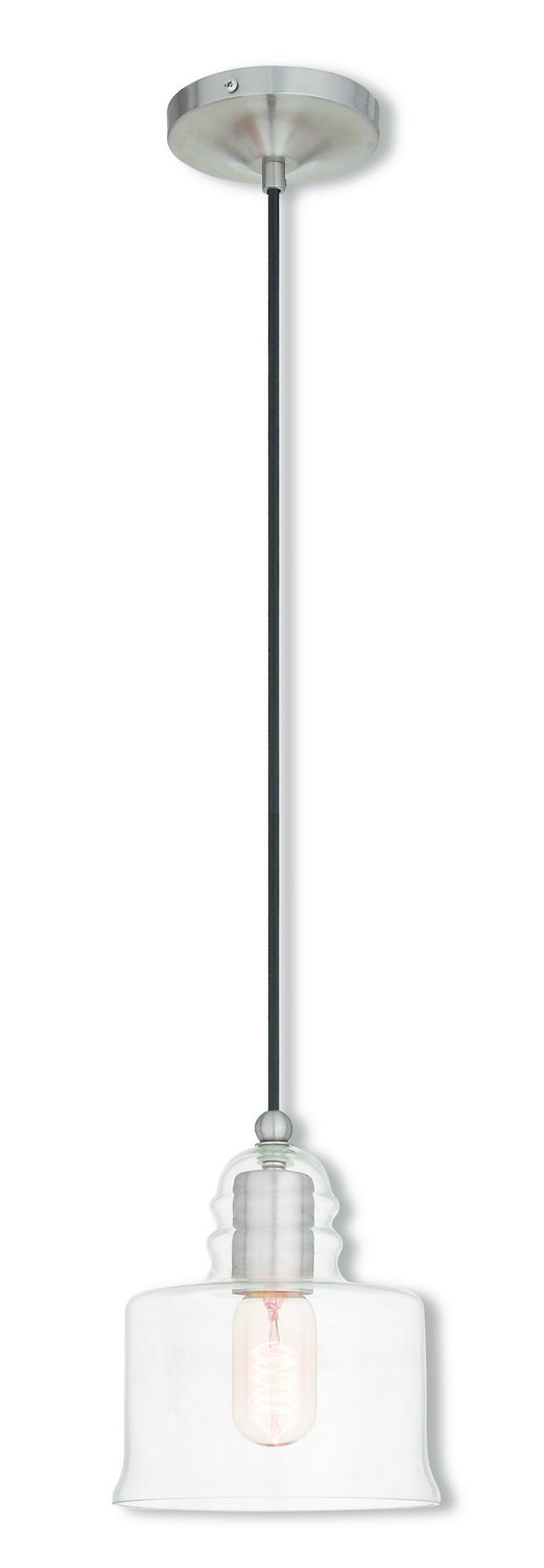 Livex Lighting 40606-91 One Light Mini Pendant, Brushed Nickel