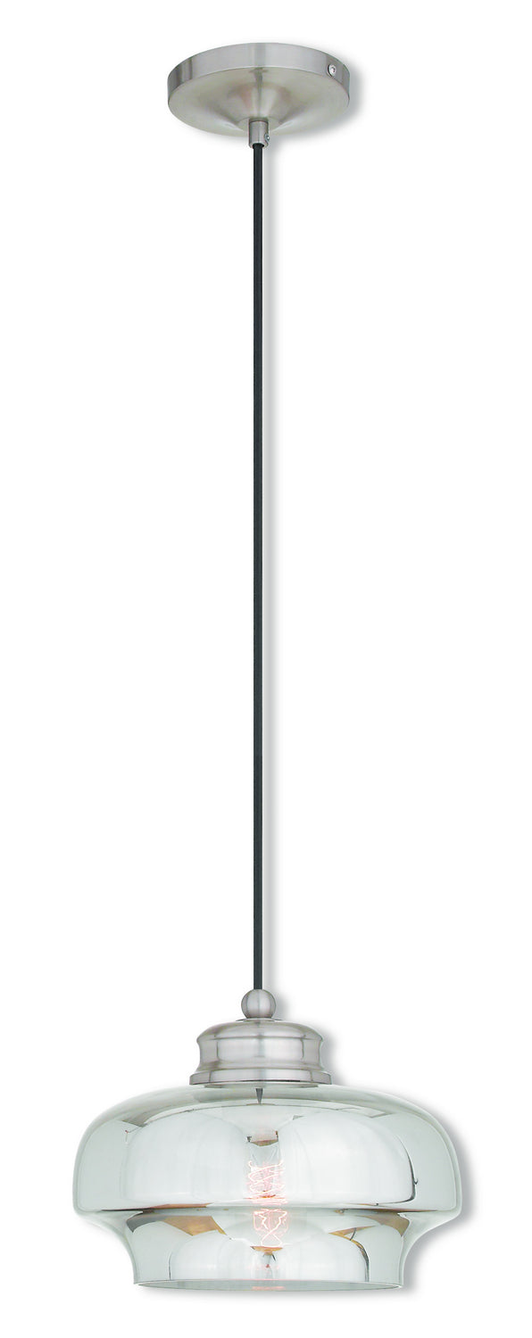 Livex Lighting 40607-91 One Light Mini Pendant, Brushed Nickel