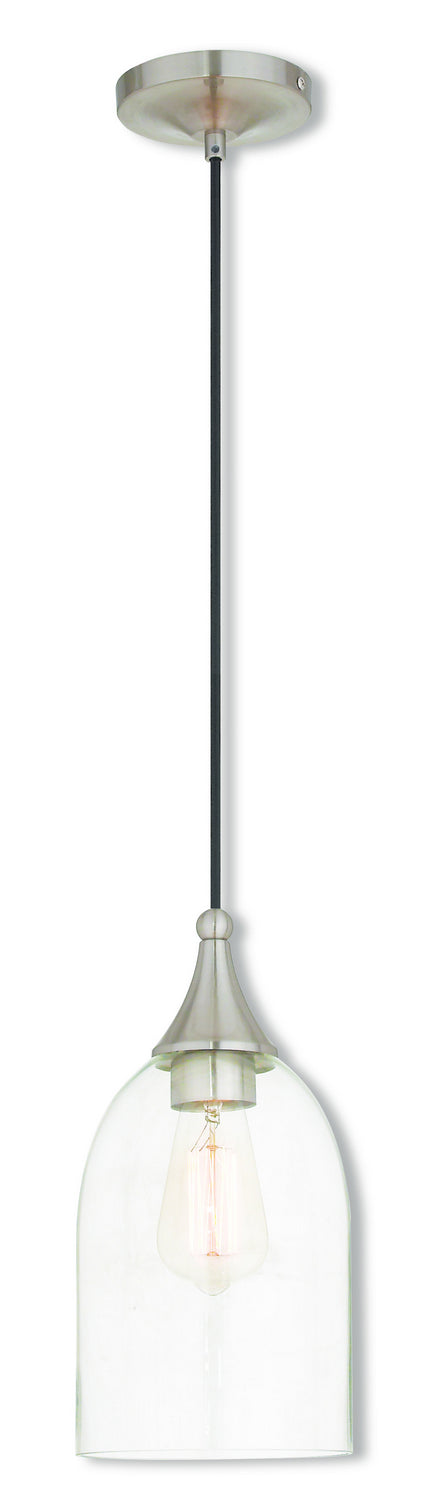 Livex Lighting 40608-91 One Light Mini Pendant, Brushed Nickel