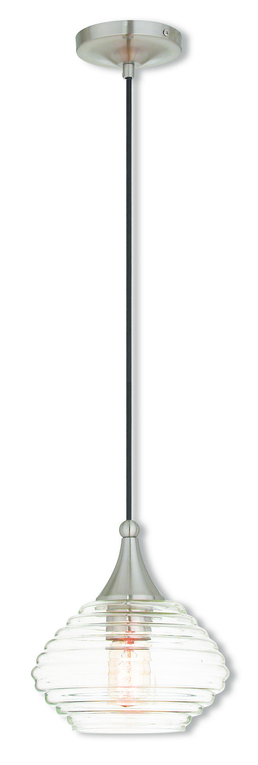 Livex Lighting 40610-91 One Light Mini Pendant, Brushed Nickel