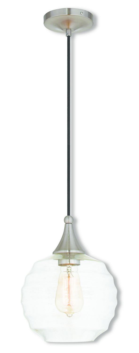 Livex Lighting 40611-91 One Light Mini Pendant, Brushed Nickel