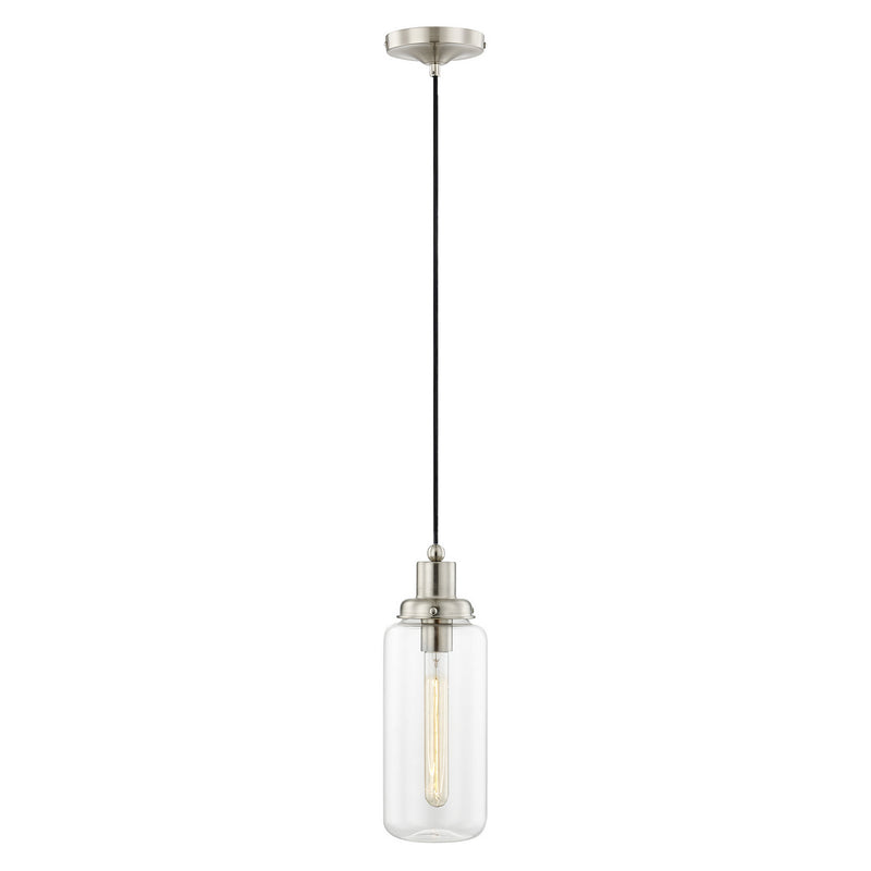 Livex Lighting 40614-91 One Light Mini Pendant, Brushed Nickel