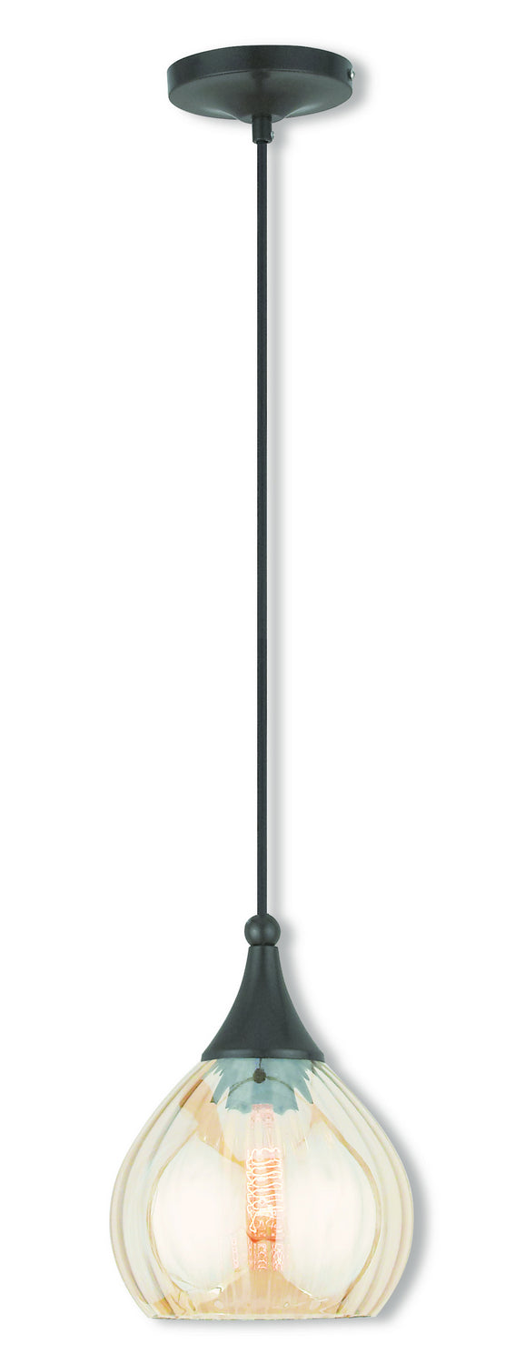 Livex Lighting 40615-92 One Light Mini Pendant, English Bronze