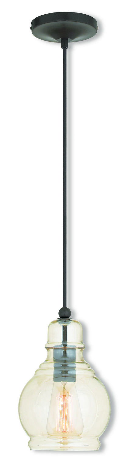 Livex Lighting 40618-92 One Light Mini Pendant, English Bronze