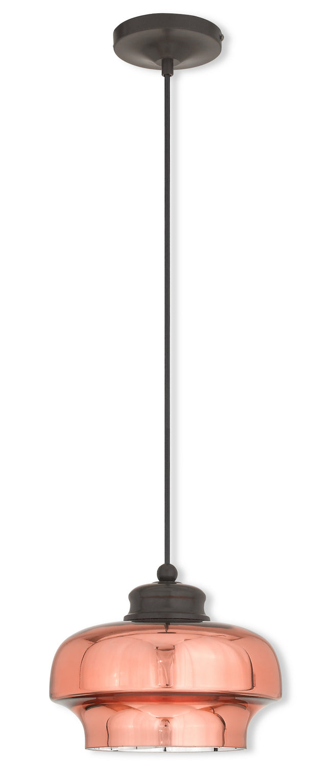 Livex Lighting 40631-92 One Light Mini Pendant, English Bronze