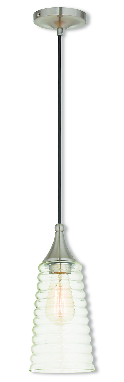 Livex Lighting 40637-91 One Light Mini Pendant, Brushed Nickel