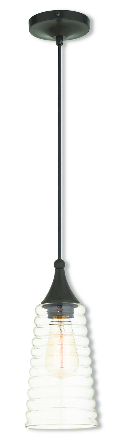 Livex Lighting 40637-92 One Light Mini Pendant, English Bronze