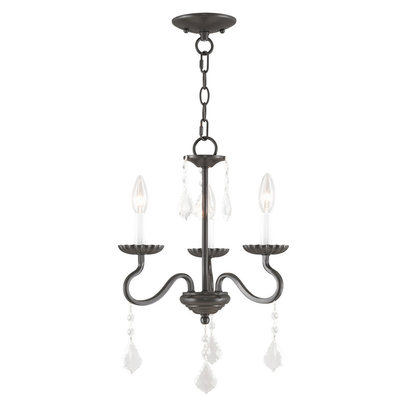 Livex Lighting 40773-92 Three Light Mini Chandelier, English Bronze