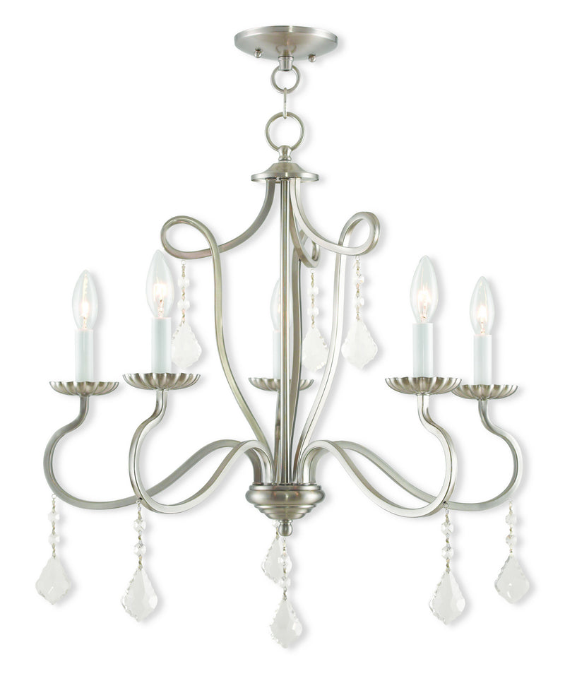 Livex Lighting 40775-91 Five Light Chandelier, Brushed Nickel