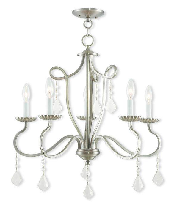 Livex Lighting 40775-91 Five Light Chandelier, Brushed Nickel
