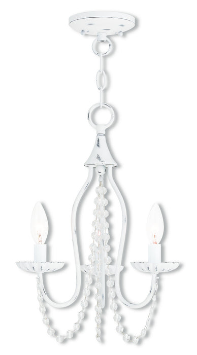 Livex Lighting 40793-60 Three Light Mini Chandelier, Antique White