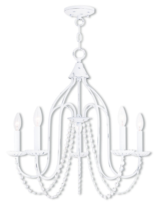 Livex Lighting 40795-60 Five Light Chandelier, Antique White