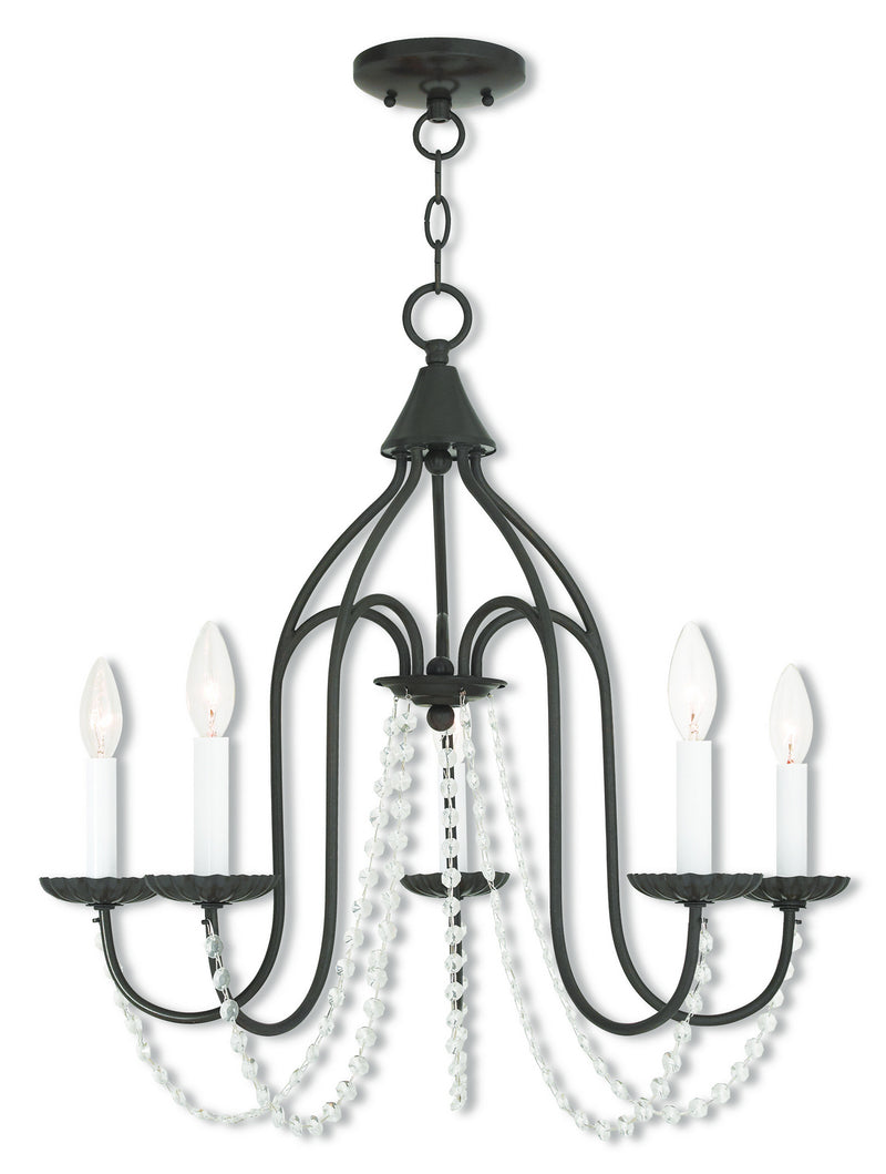 Livex Lighting 40795-92 Five Light Chandelier, English Bronze