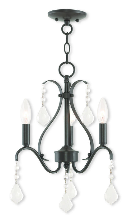 Livex Lighting 40843-92 Three Light Mini Chandelier, English Bronze