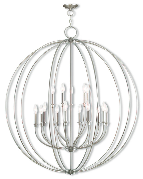 Livex Lighting 46690-91 15 Light Foyer Chandelier, Brushed Nickel