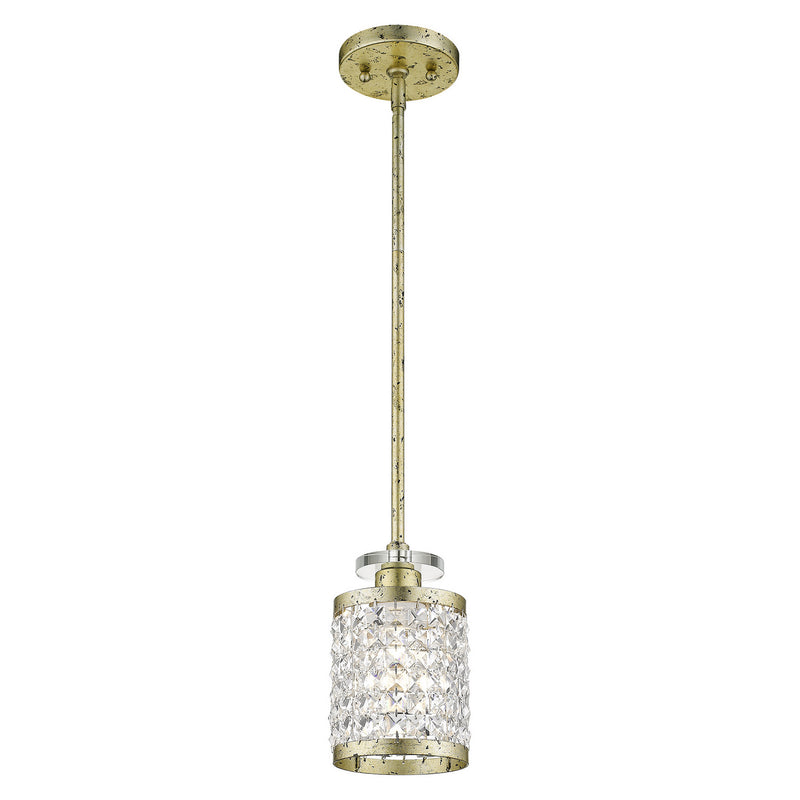 Livex Lighting 50560-28 One Light Mini Pendant, Hand Applied Winter Gold