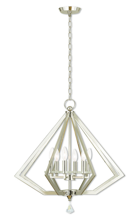 Livex Lighting 50666-35 Six Light Chandelier, Polished Nickel
