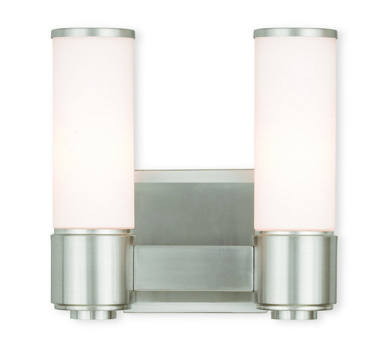 Livex Lighting 52102-91 Two Light Wall Sconce/ Bath Light, Brushed Nickel