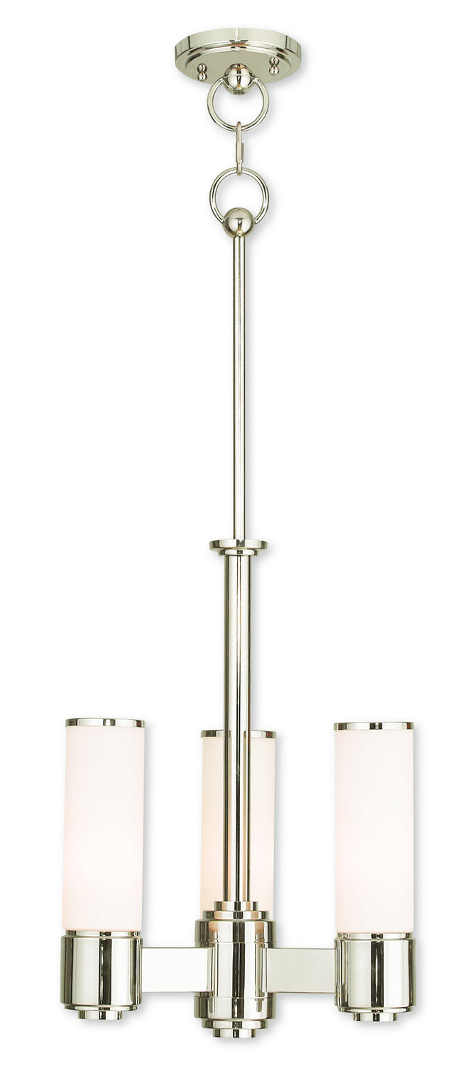 Livex Lighting 52103-35 Three Light Mini Chandelier, Polished Nickel