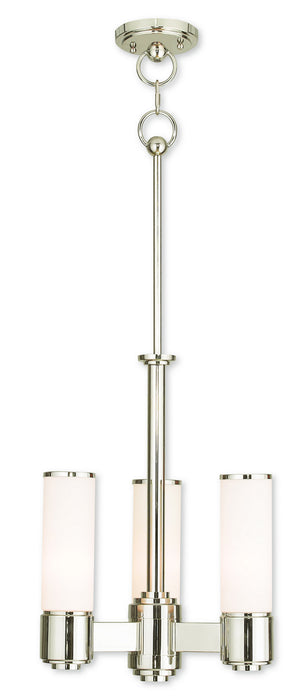 Livex Lighting 52103-35 Three Light Mini Chandelier, Polished Nickel