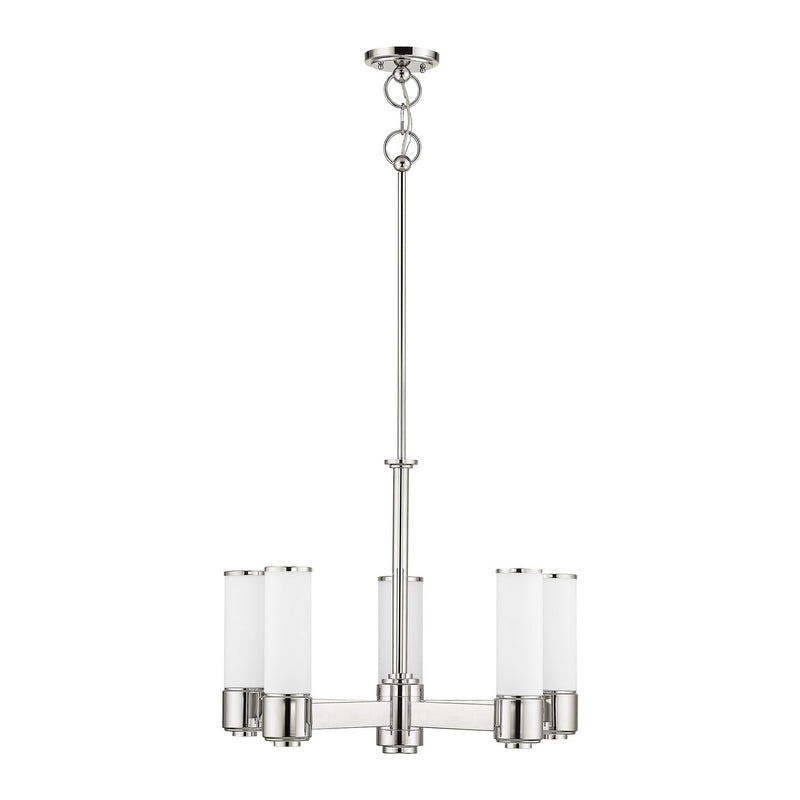 Livex Lighting 52105-35 Six Light Chandelier, Polished Nickel