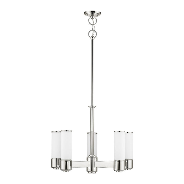 Livex Lighting 52105-35 Six Light Chandelier, Polished Nickel