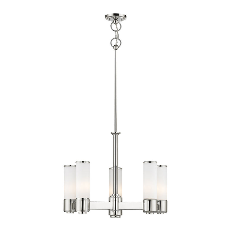 Livex Lighting 52105-35 Six Light Chandelier, Polished Nickel