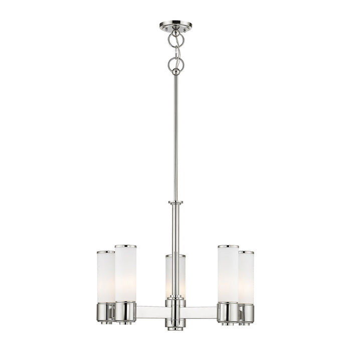Livex Lighting 52105-35 Six Light Chandelier, Polished Nickel