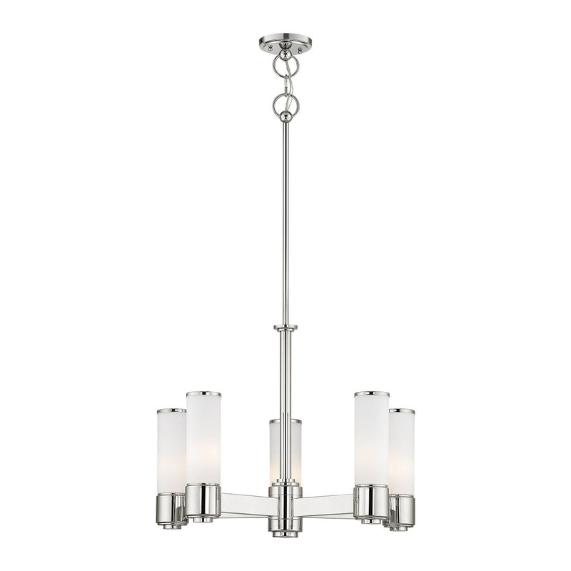 Livex Lighting 52105-35 Six Light Chandelier, Polished Nickel