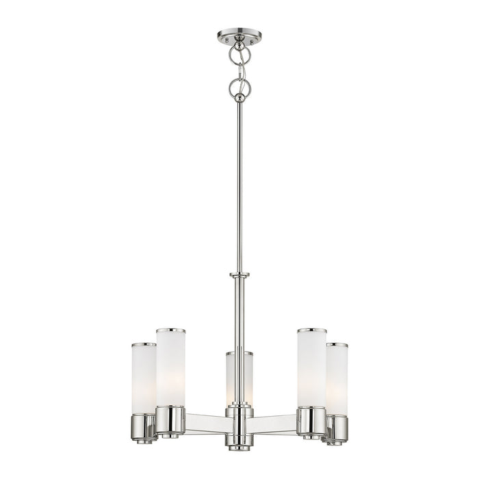 Livex Lighting 52105-35 Six Light Chandelier, Polished Nickel