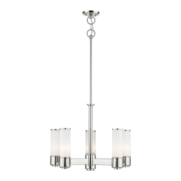 Livex Lighting 52105-35 Six Light Chandelier, Polished Nickel