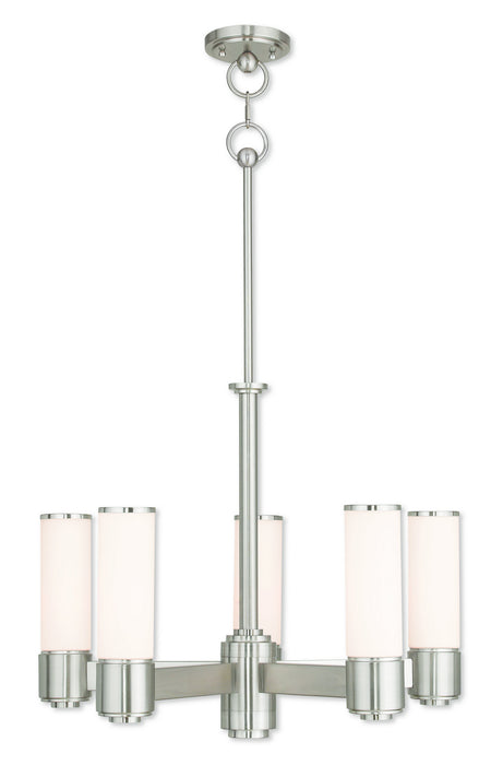 Livex Lighting 52105-91 Six Light Chandelier, Brushed Nickel