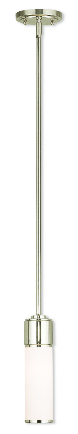 Livex Lighting 52111-35 One Light Mini Pendant, Polished Nickel