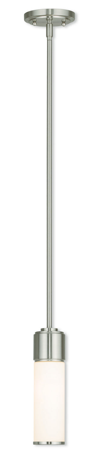 Livex Lighting 52111-91 One Light Mini Pendant, Brushed Nickel