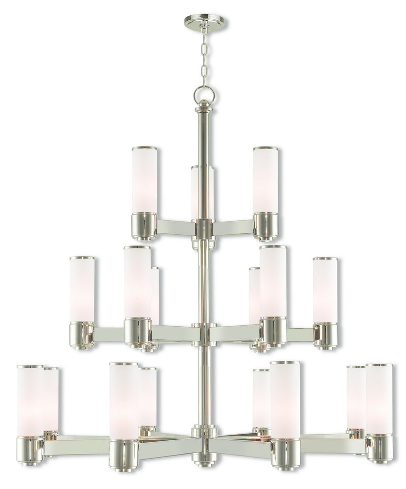 Livex Lighting 52119-35 17 Light Foyer Chandelier, Polished Nickel