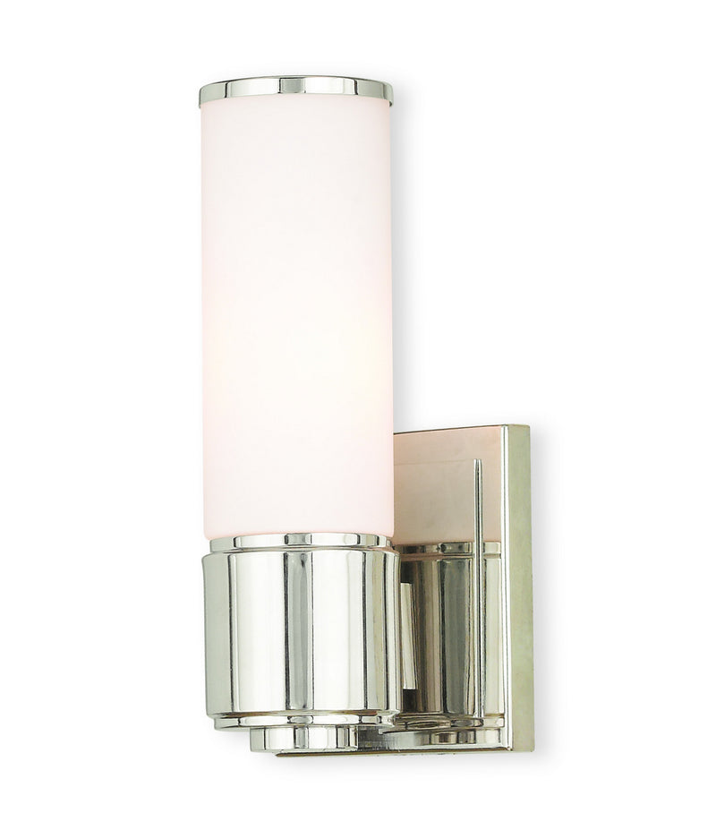 Livex Lighting 52121-35 One Light Wall Sconce/ Bath Light, Polished Nickel
