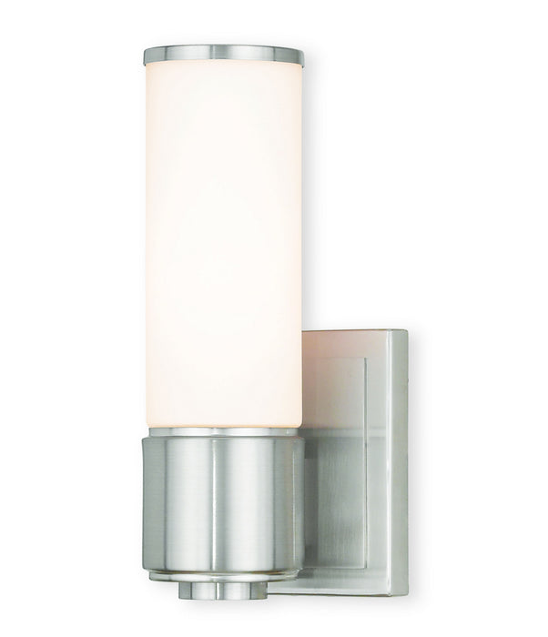 Livex Lighting 52121-91 One Light Wall Sconce/ Bath Light, Brushed Nickel