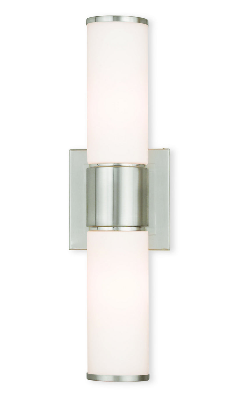 Livex Lighting 52122-91 Two Light Wall Sconce/ Bath Light, Brushed Nickel