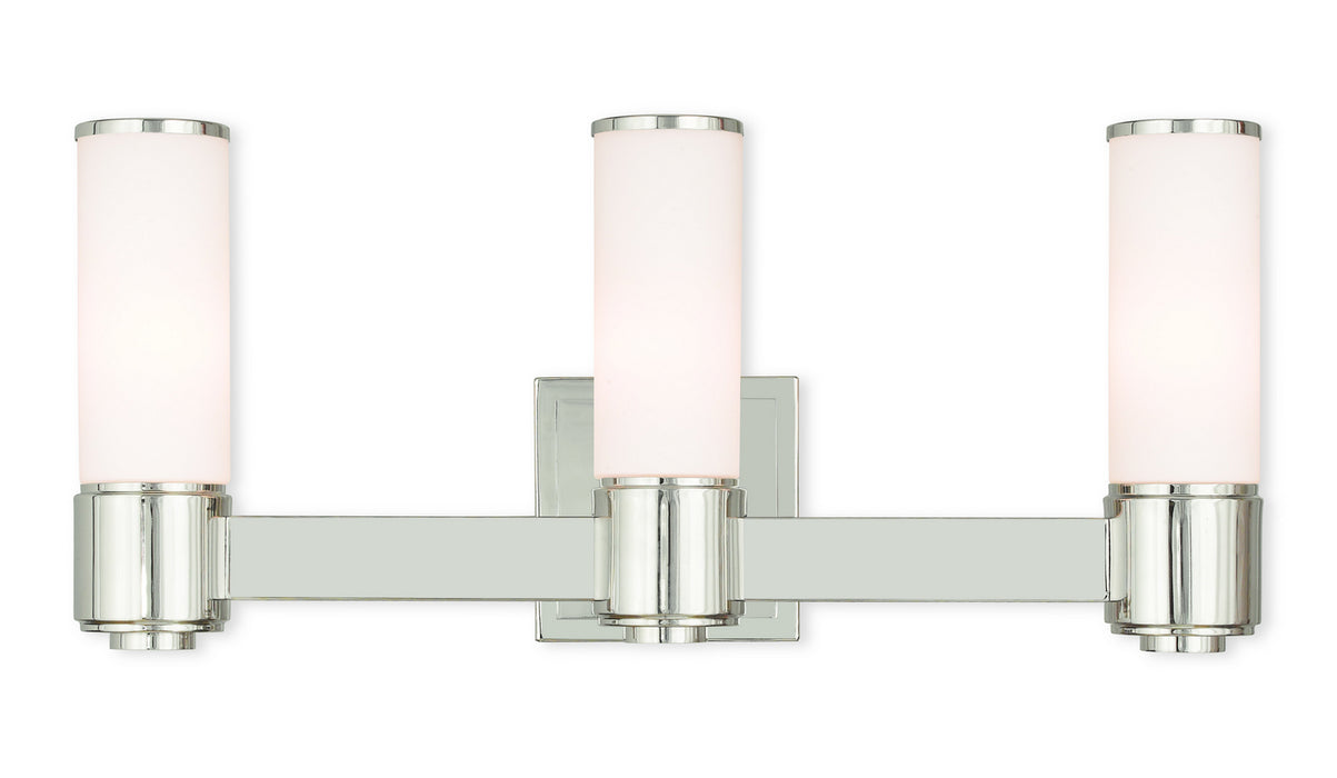 Livex Lighting 52123-35 Three Light Wall Sconce/ Bath Light, Polished Nickel