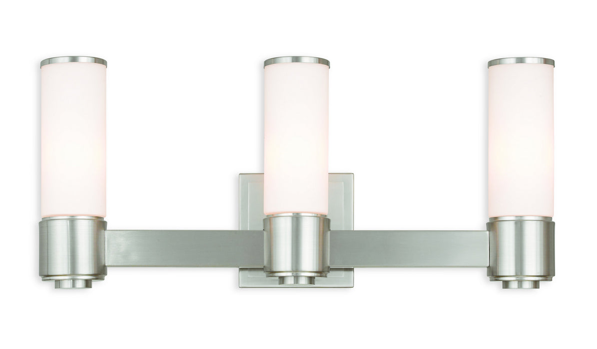 Livex Lighting 52123-91 Three Light Wall Sconce/ Bath Light, Brushed Nickel