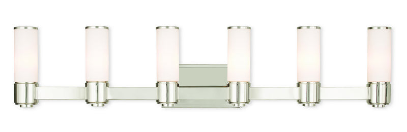 Livex Lighting 52126-35 Six Light Wall Sconce/ Bath Light, Polished Nickel