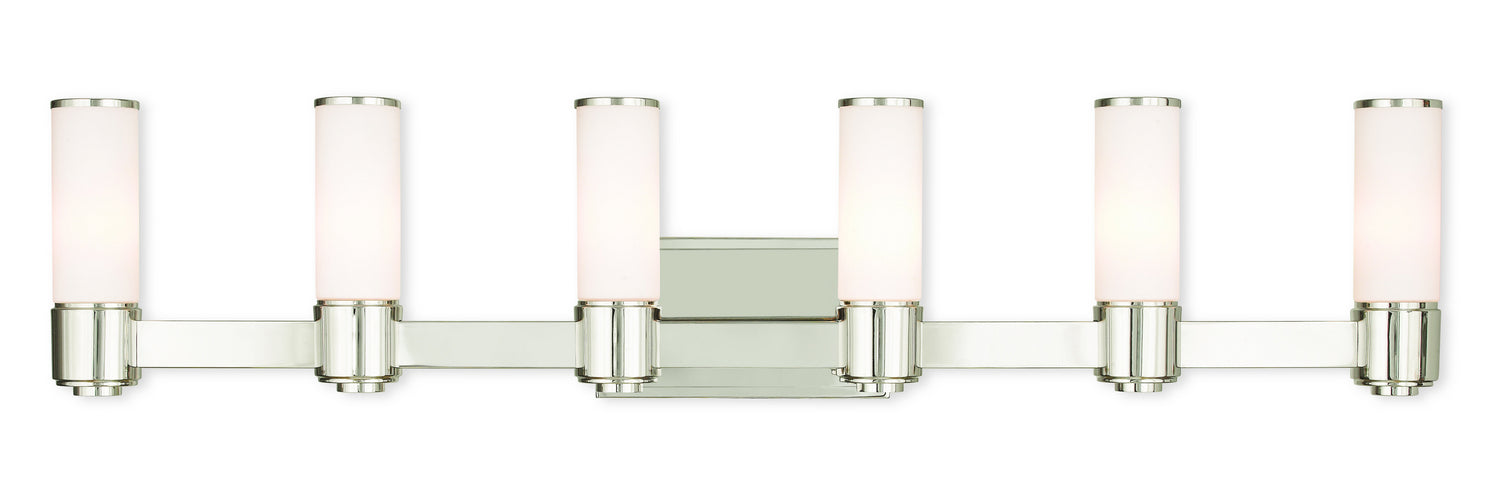 Livex Lighting 52126-35 Six Light Wall Sconce/ Bath Light, Polished Nickel