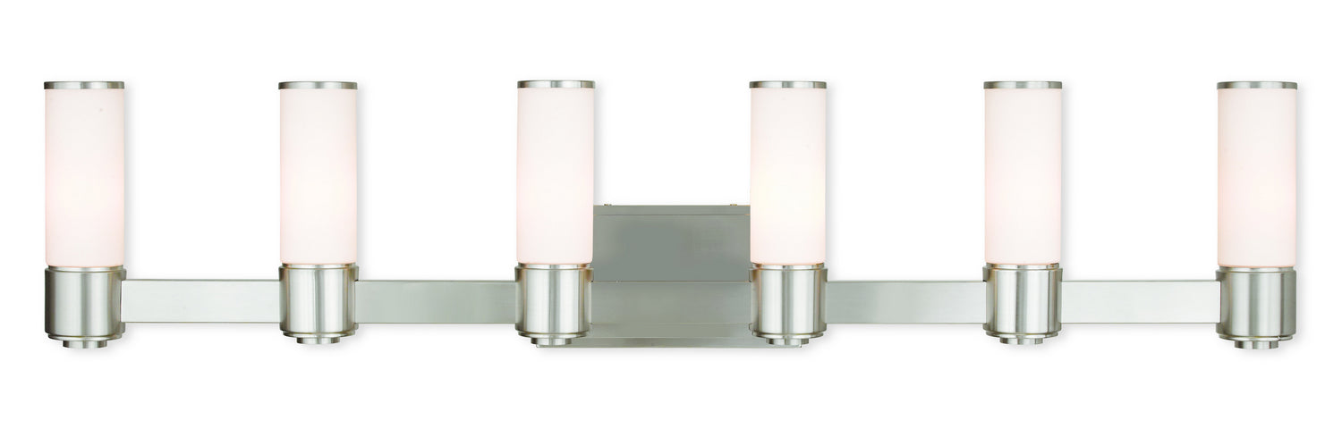 Livex Lighting 52126-91 Six Light Wall Sconce/ Bath Light, Brushed Nickel