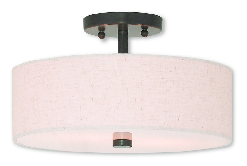 Livex Lighting 52134-92 Two Light Ceiling Mount, English Bronze
