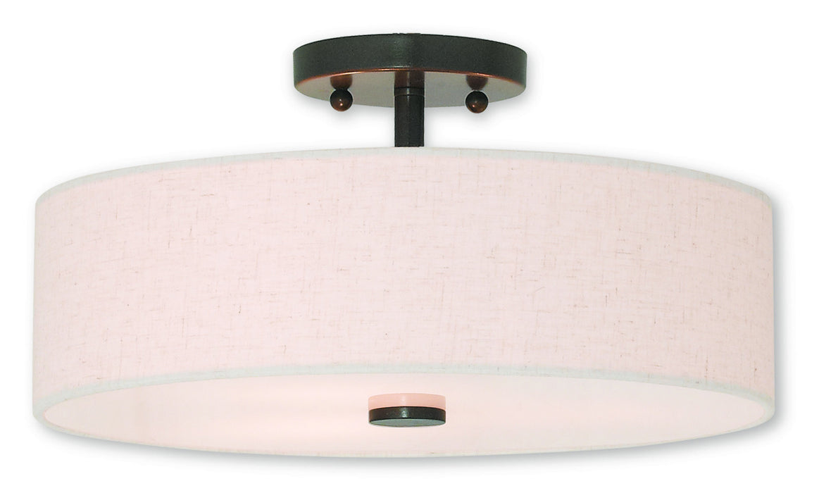 Livex Lighting 52135-92 Three Light Ceiling Mount, English Bronze