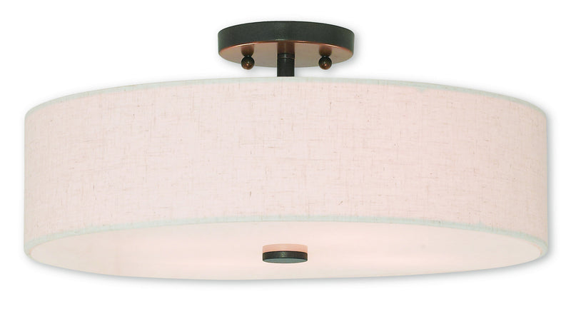 Livex Lighting 52136-92 Four Light Ceiling Mount, English Bronze