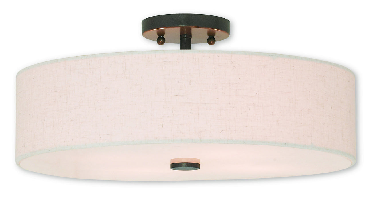 Livex Lighting 52136-92 Four Light Ceiling Mount, English Bronze