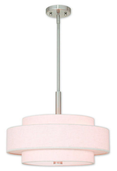Livex Lighting 52137-91 Four Light Pendant, Brushed Nickel