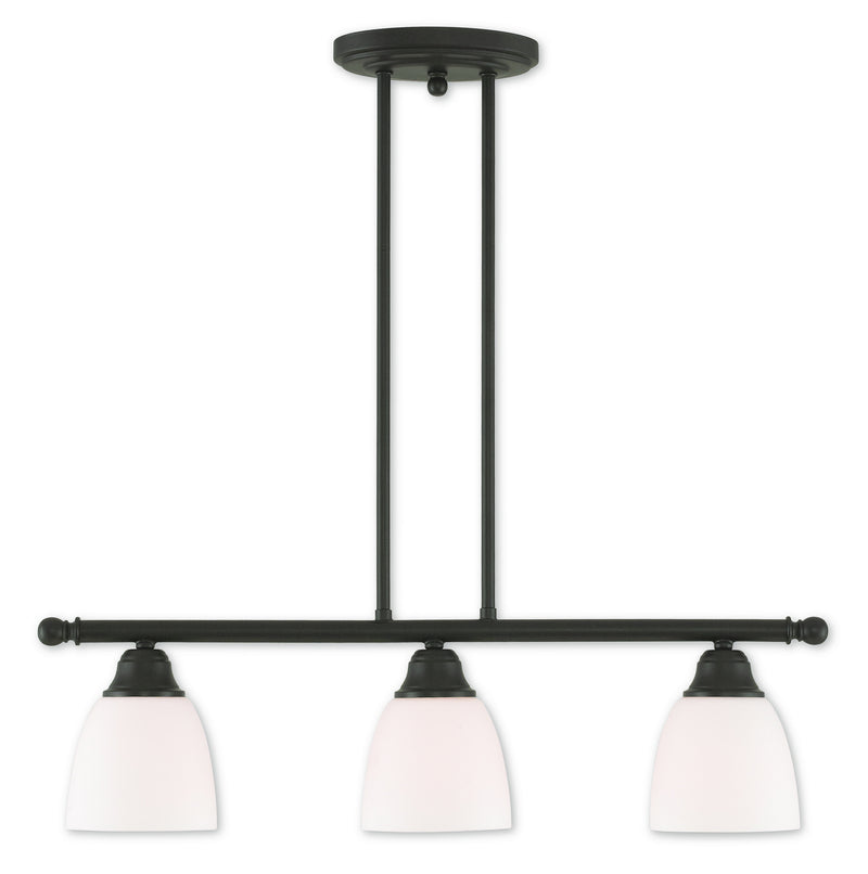 Livex Lighting 53854-07 Three Light Linear Chandelier, Bronze