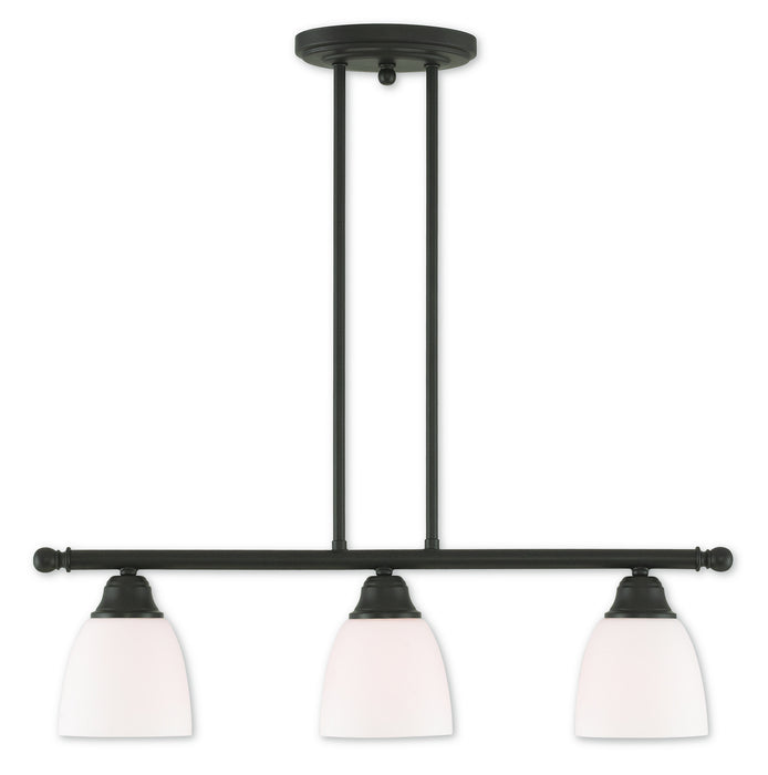 Livex Lighting 53854-07 Three Light Linear Chandelier, Bronze